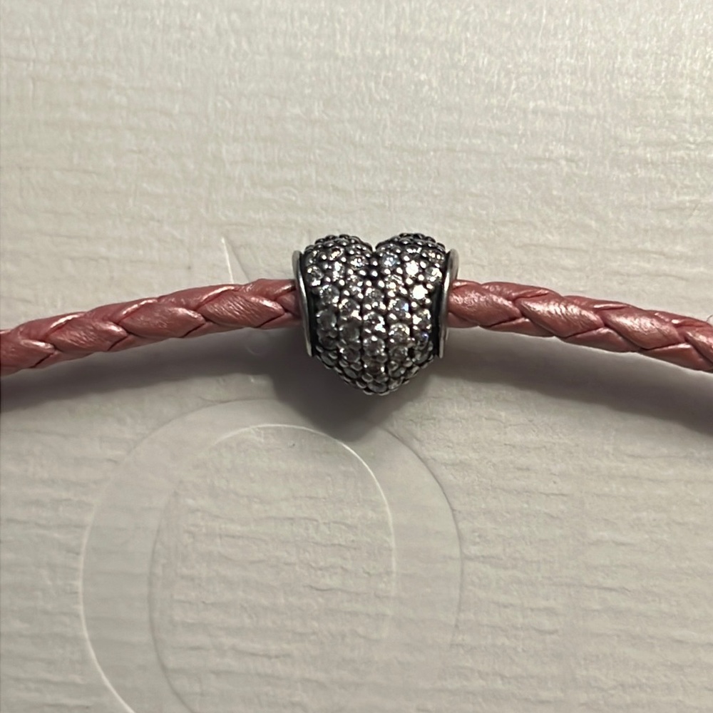 Authentic Pandora Pave Heart love charm